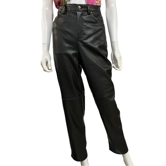 VERO MODA Black Bella High Waist Faux Leather Pants, S - Picture 9 of 10